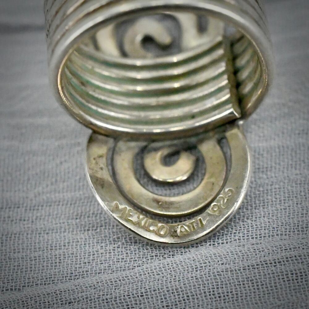 Vintage ATI Mexico 925 Sterling Silver Ring Modernist Swirl Size 6 9.4g - Picture 7 of 11